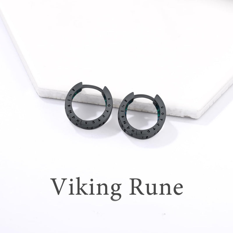 14K Gold Plated  Viking Hoop Earrings