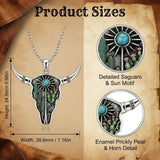Sterling Silver  Bluebonnets Cow Skull Cowboy Hat Boot Cactus Cowgirl Texas Necklace Texas Necklace