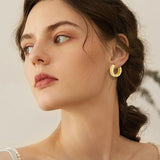 14K Gold Plated  Viking Hoop Earrings
