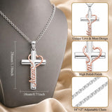 Sterling Silver Cross Pendant Necklace Christian Religious Jewelry Gifts for Anniversary