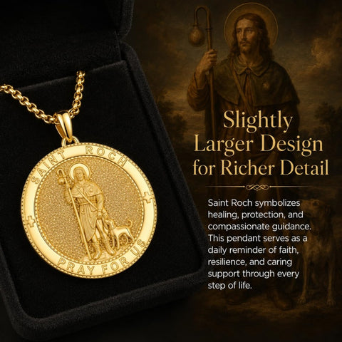 Patron Saint Medal Gold Plated Catholic Pendant Christian Religious Necklace Amulet Jewelry
