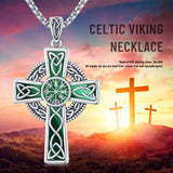 14K Gold Plated Celtic Vikin Cross Pendant Necklace Irish Jewelry Religious Protective Gift