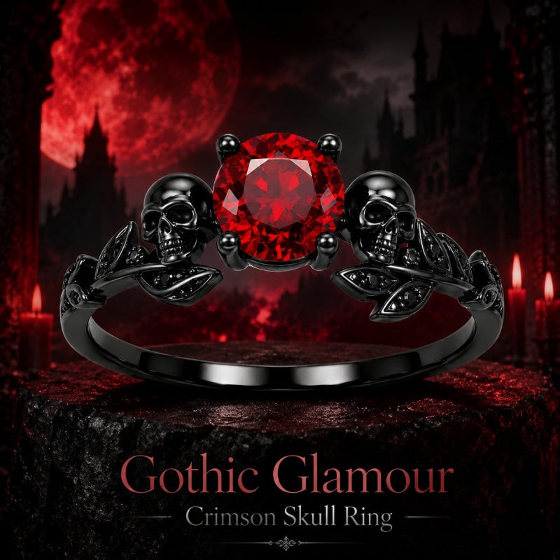 Sterling Silver 10K 14K 18K Gold Personalized Gothic Skull Ring Exquisite Spooky Jewelry for Halloween Lovers