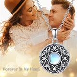 Sterling Silver Personalized Photo &Engraved Round Photo Necklace