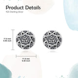 Sterling Silver Viking Raven Crow Skull Stud Earrings