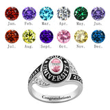 Sterling Silver 10K 14K 18K Gold Custom Birthstone High School Class Graduation Ring