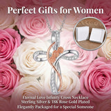 Sterling Silver Daisy Rose Plumeria Lotus Sunflower Cross Pendant Necklace for Women