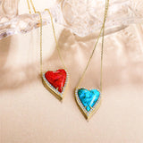 Sterling SilverTurquoise Red Coral Lapis Lazuli Malachite Paperclip Chain Necklace