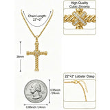 14K Plated Gold Cross Pendant Crucifix Necklace Christian Jewelry Baptism Religious Faith