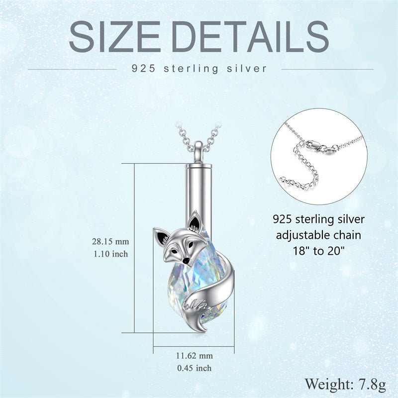 Sterling Silver Teardrop Crystal Butterfly Dragonfly Fox Hummingbird Phoenix Tree of Life Urn Necklaces for Ashes