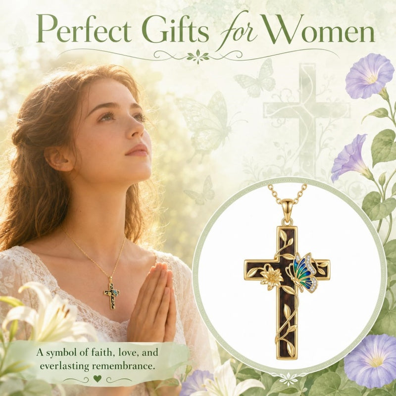 14K Gold Plated Wooden Pendant Necklace Beliefs jewelry