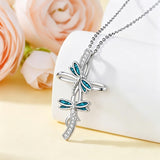 14K Gold Plated Turquoise Turtle Dragonfly Hummingbird Pendant Necklace