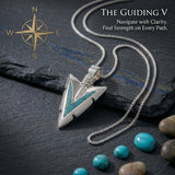 Malachite Turquoise Arrow Pendant Necklace for Men