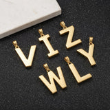 Initial Pendant Necklace 14K Gold Plated with Cuban Chain