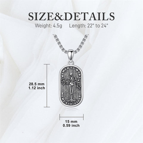 Sterling Silver Memento Mori Tree of Life Anubis Pendant Viking Amulet   Protection Pendant Necklace Egyptian Jewelry