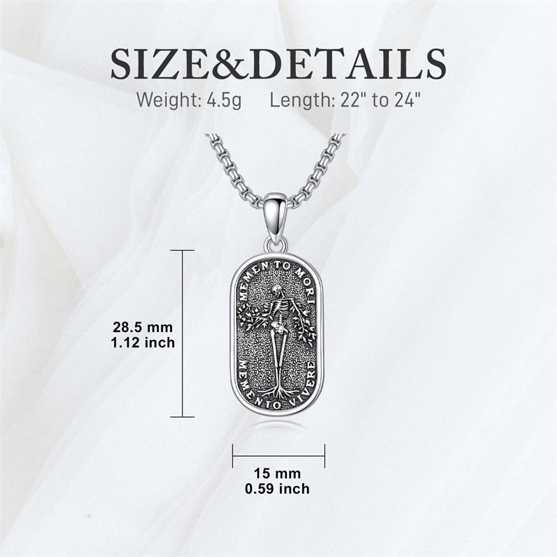 Sterling Silver Memento Mori Tree of Life Anubis Pendant Viking Amulet   Protection Pendant Necklace Egyptian Jewelry