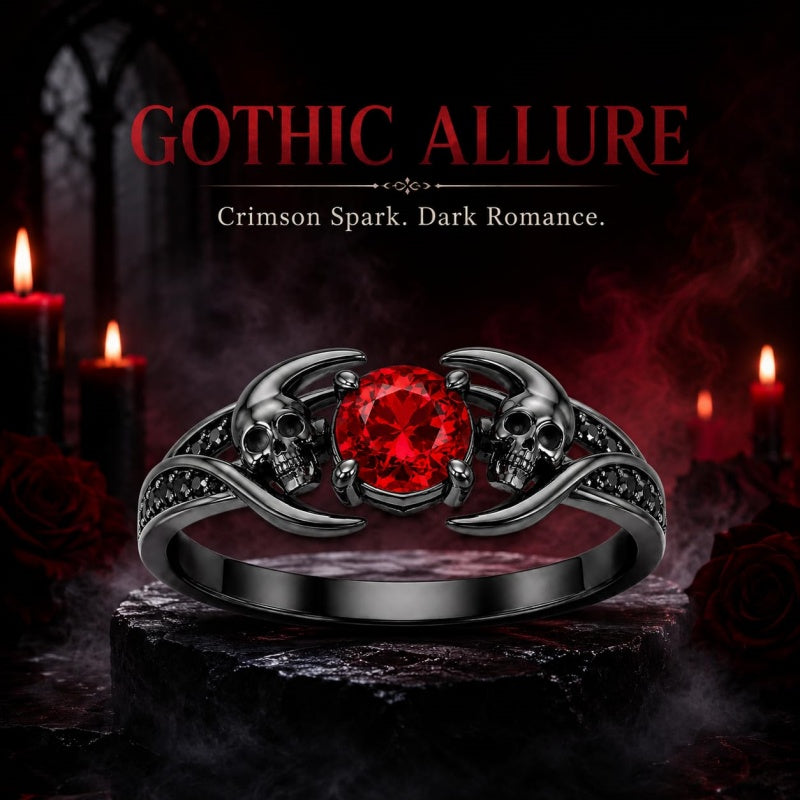 Sterling Silver 10K 14K 18K Gold Personalized Gothic Skull Ring Exquisite Spooky Jewelry for Halloween Lovers