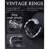 Sterling Silver Turquoise Adjustable  Rings for Women