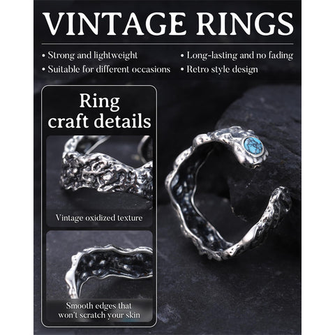 Sterling Silver Turquoise Adjustable  Rings for Women