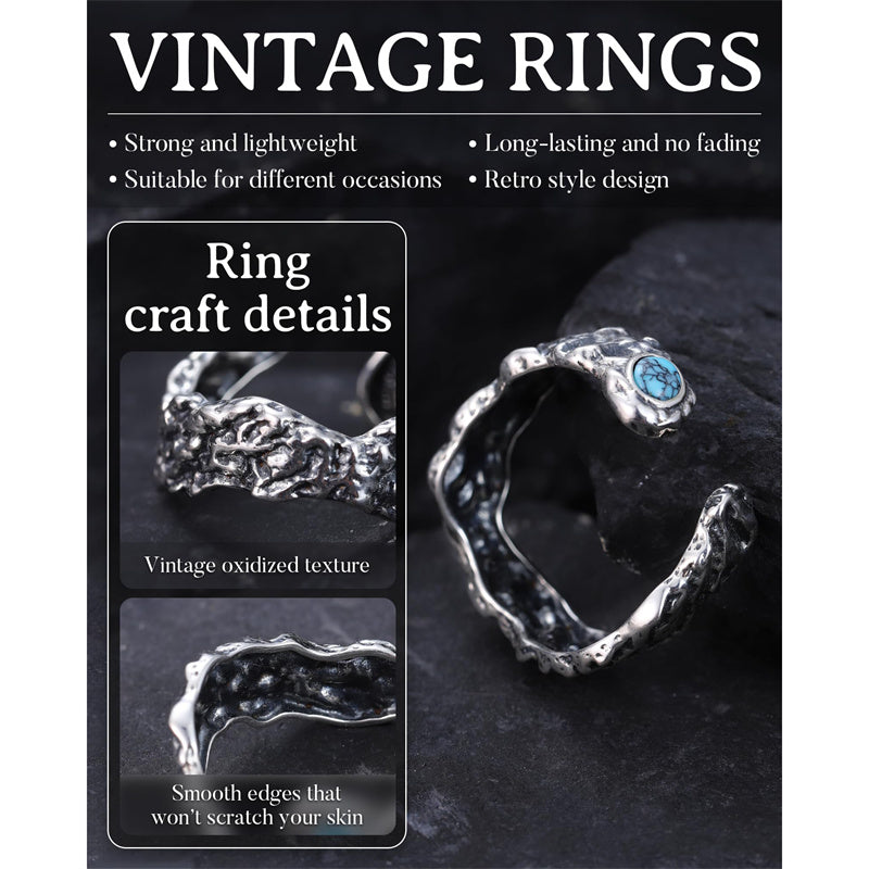 Sterling Silver Turquoise Adjustable  Rings for Women