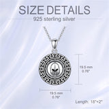 Sterling Silver  Spartan Helmet Amulet  Pendant Necklace