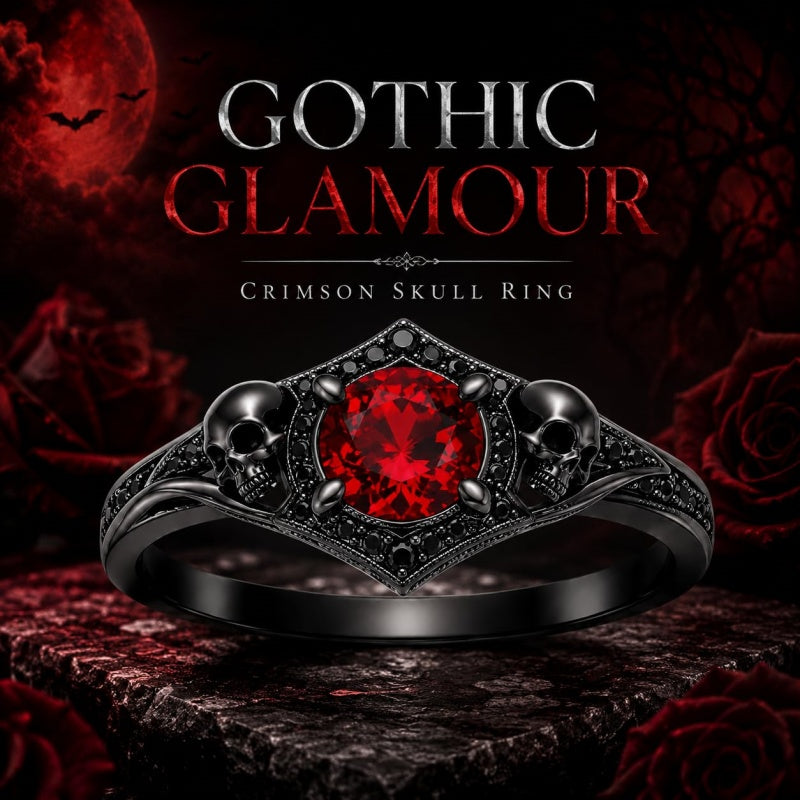 Sterling Silver 10K 14K 18K Gold Personalized Gothic Skull Ring Exquisite Spooky Jewelry for Halloween Lovers