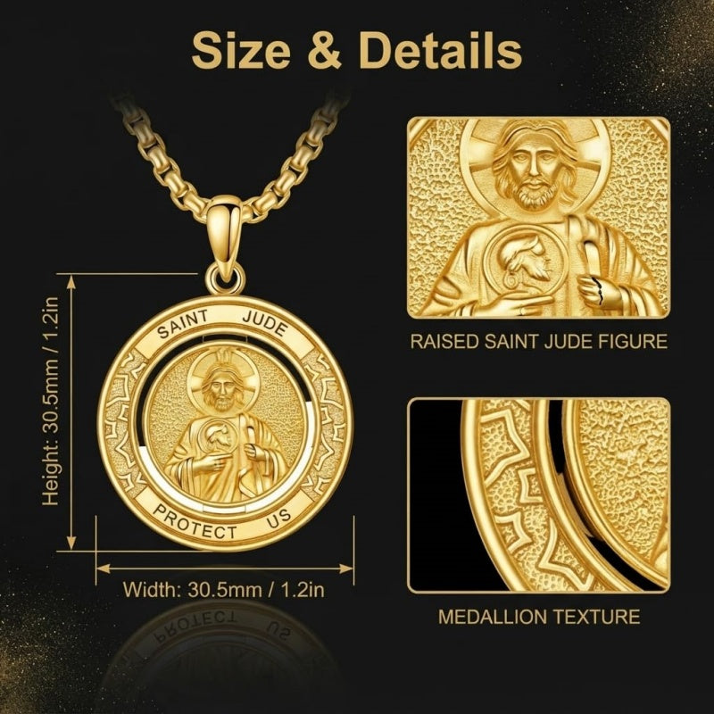 14K Gold Plated Patron Saint Necklace Saint Medal Catholic Amulet Jewelry