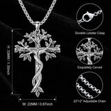 Sterling Silver Cross Pendant Necklace Gift for Anniversary Christmas