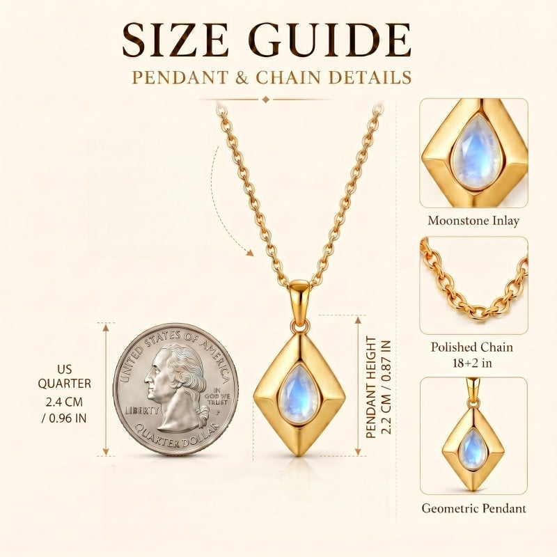 14K Gold Plated Bohemian Teardrop Pendant Necklace for Women