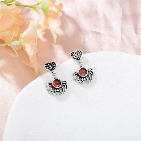 Sterling Silver Cubic Zirconia Spider Stud Earrings