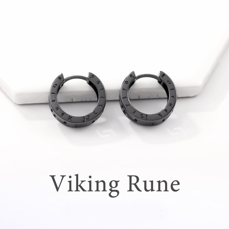 14K Gold Plated  Viking Hoop Earrings