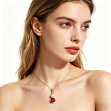 14K Gold Plated Birthstone 8MM  Round Pearl Pendant Necklace for Women