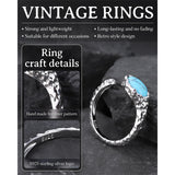 Sterling Silver Turquoise Adjustable  Rings for Women