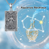 Sterling Silver Tarot Card 12 Zodiac Sign Pendant Necklace