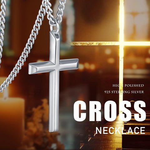 14K Gold Plated Cross Pendant Necklace Protection Jewelry Religious Gift