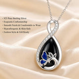 Sterling Silver Teardrop Gemstone Rose Butterfly Infinity Heart Necklace for Women