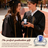 Copper Personalized Birthstone Engraved Class Ring for Her