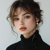 14K Gold Plated Ball Leverback Earring for Women