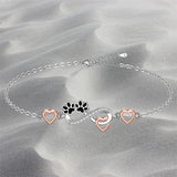 Infinity Paw Print  Anklets Bracelets for Women Sterling Silver Adjustable Ankle Bracelet Summer Beach Lovers Gift