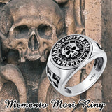 Sterling Silver Skull & Memento Mori Men's Ring