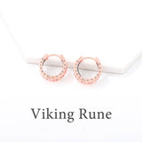 14K Gold Plated  Viking Hoop Earrings