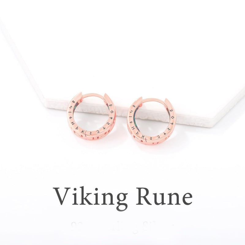 14K Gold Plated  Viking Hoop Earrings