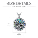 Sterling Silver Aztec Lion Cross Pendant Necklace