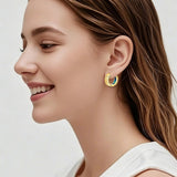 14K Gold Plated  Viking Hoop Earrings