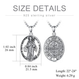 Sterling Silver  Virgin Mary Saint Florian Saint Jude Saint Michael Saint Benedict Amulet Protection Pendant Necklace