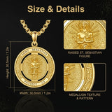 14K Gold Plated Patron Saint Necklace Saint Medal Catholic Amulet Jewelry