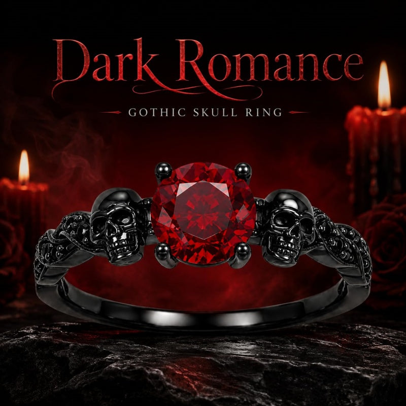 Sterling Silver 10K 14K 18K Gold Personalized Gothic Skull Ring Exquisite Spooky Jewelry for Halloween Lovers