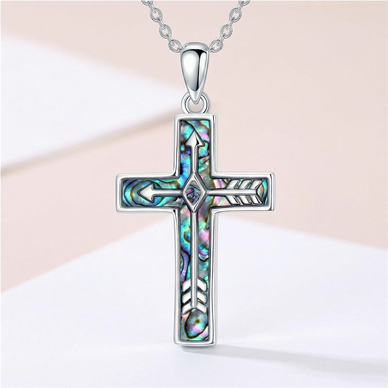 Sterling Silver Cross Pendant Necklace for Women Southwestern Cross Jewelry Gifts