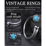 Sterling Silver Turquoise Adjustable  Rings for Women