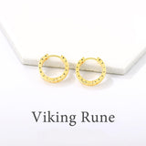 14K Gold Plated  Viking Hoop Earrings